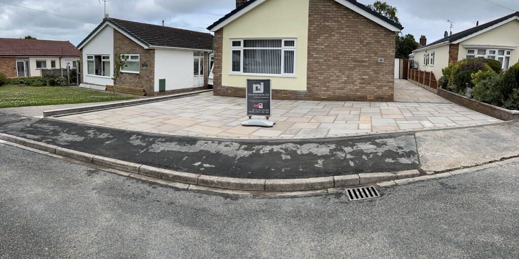 Indian Sandstone Driveway Installation North Wales (1)