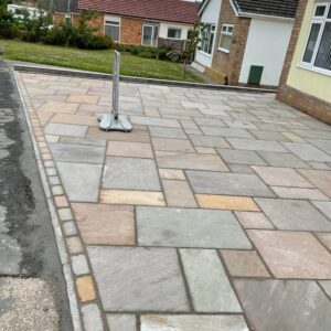 Indian Sandstone Driveway Installation North Wales (3)