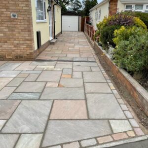 Indian Sandstone Driveway Installation North Wales (4)